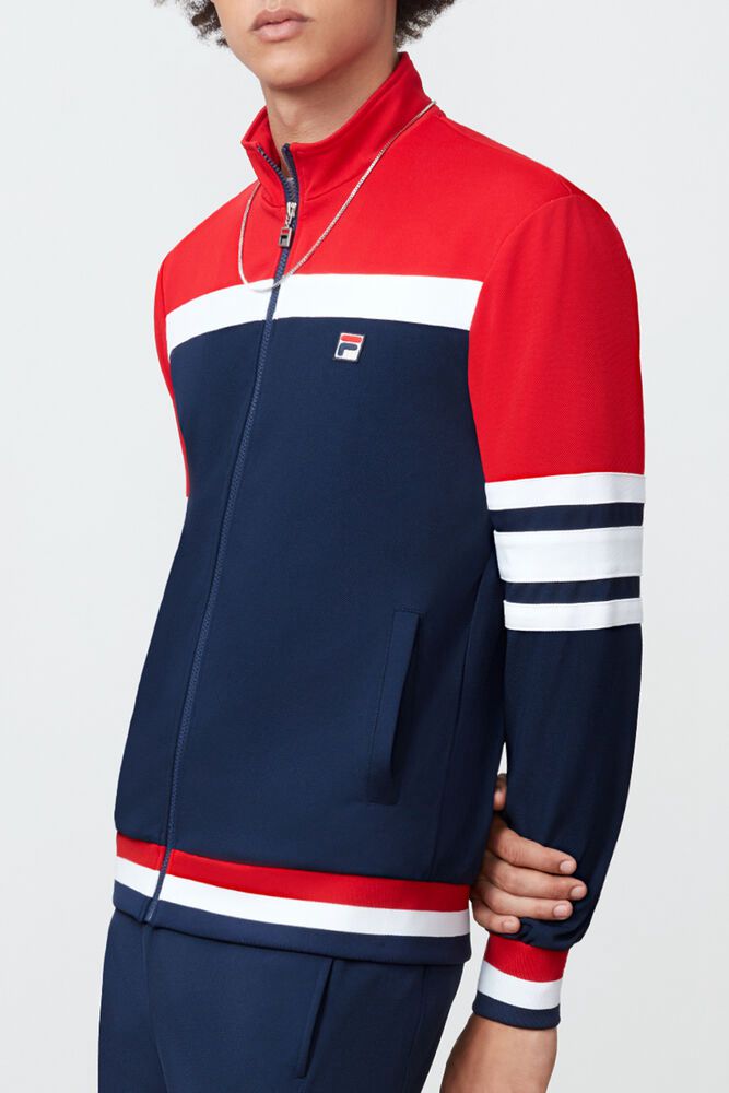 Fila Jacket Courto Mens Red/Navy - India OVB-197835